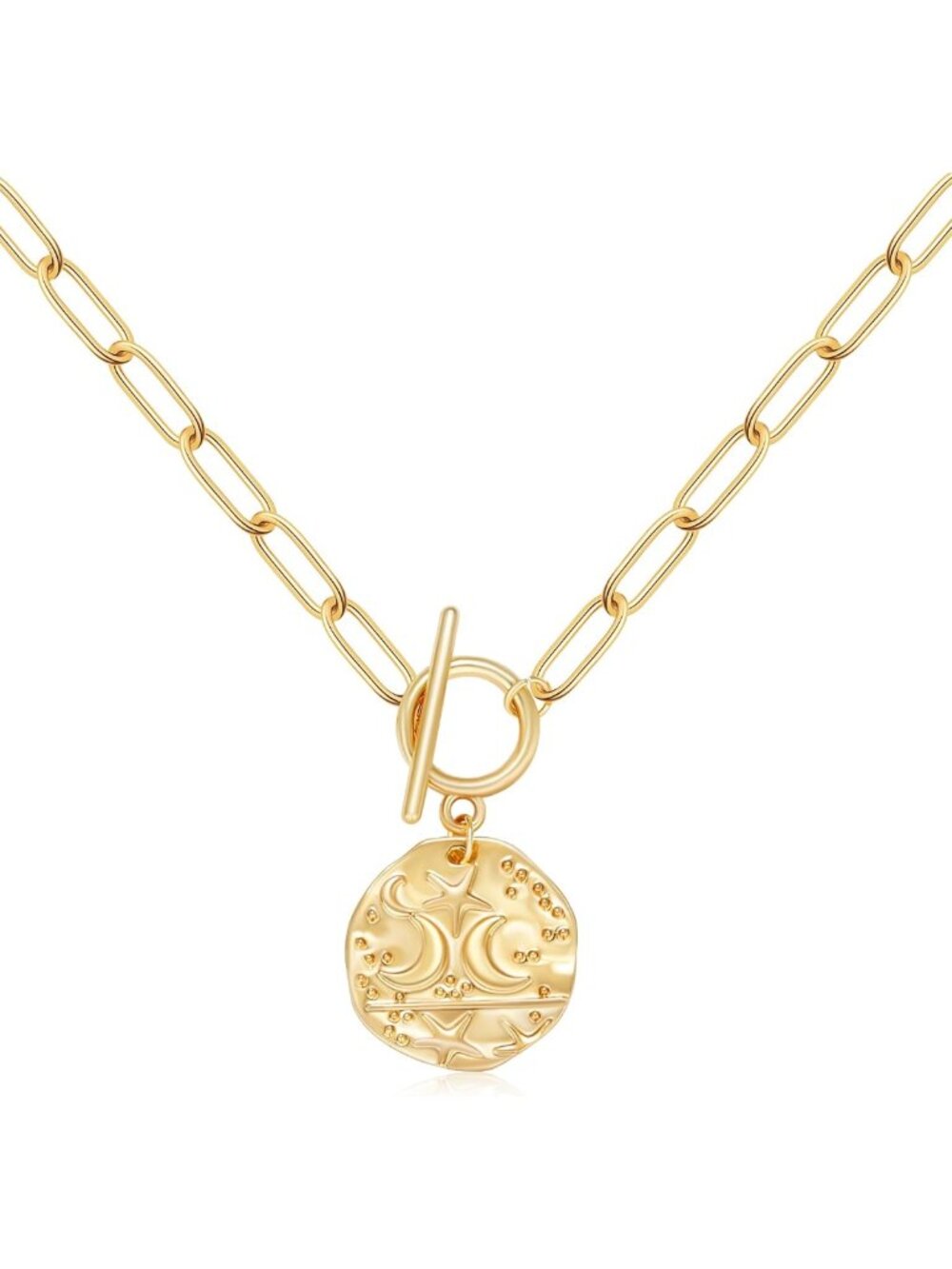 Chunky Gold Necklace for Women, 18K Waterproof Heart Necklace Statement Necklace